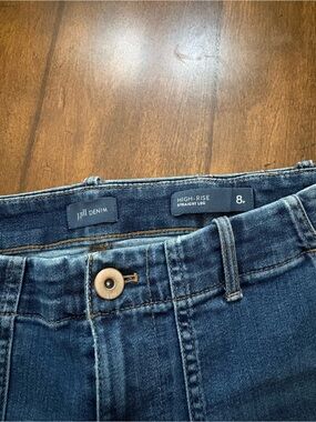 J. Jill Denim High-Rise Straight Leg Jeans - Dark Blue Wash